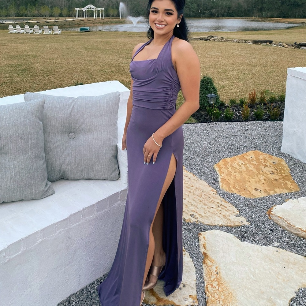Lucy in the Sky Lavender Halter Gown